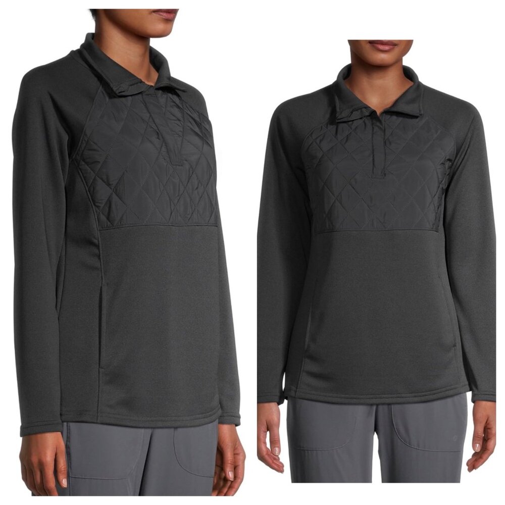 Avia Women’s 1/4 Zip Active Pullover – Moisture-Wicking, Quilted, Size M